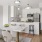 a kitchen with a dining table and chairs