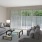 a living room with a large window